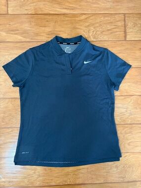 Nike Women's Dark Blue Dri-FIT Short Sleeve Golf Polo